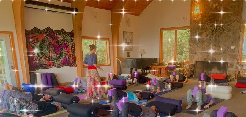 Past retreat yoga session